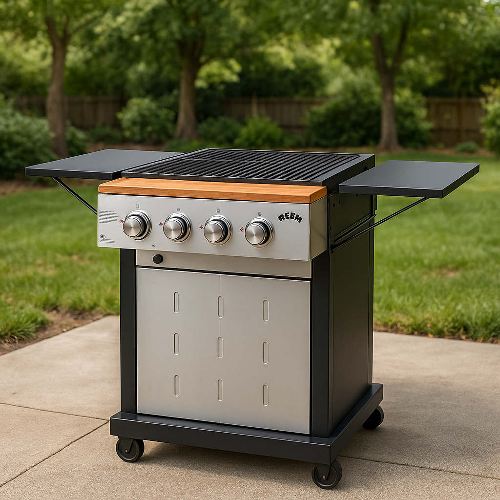 Reem Gas Barbeque Grill 4-Burner - ER8804F1 12kW Outdoor BBQ