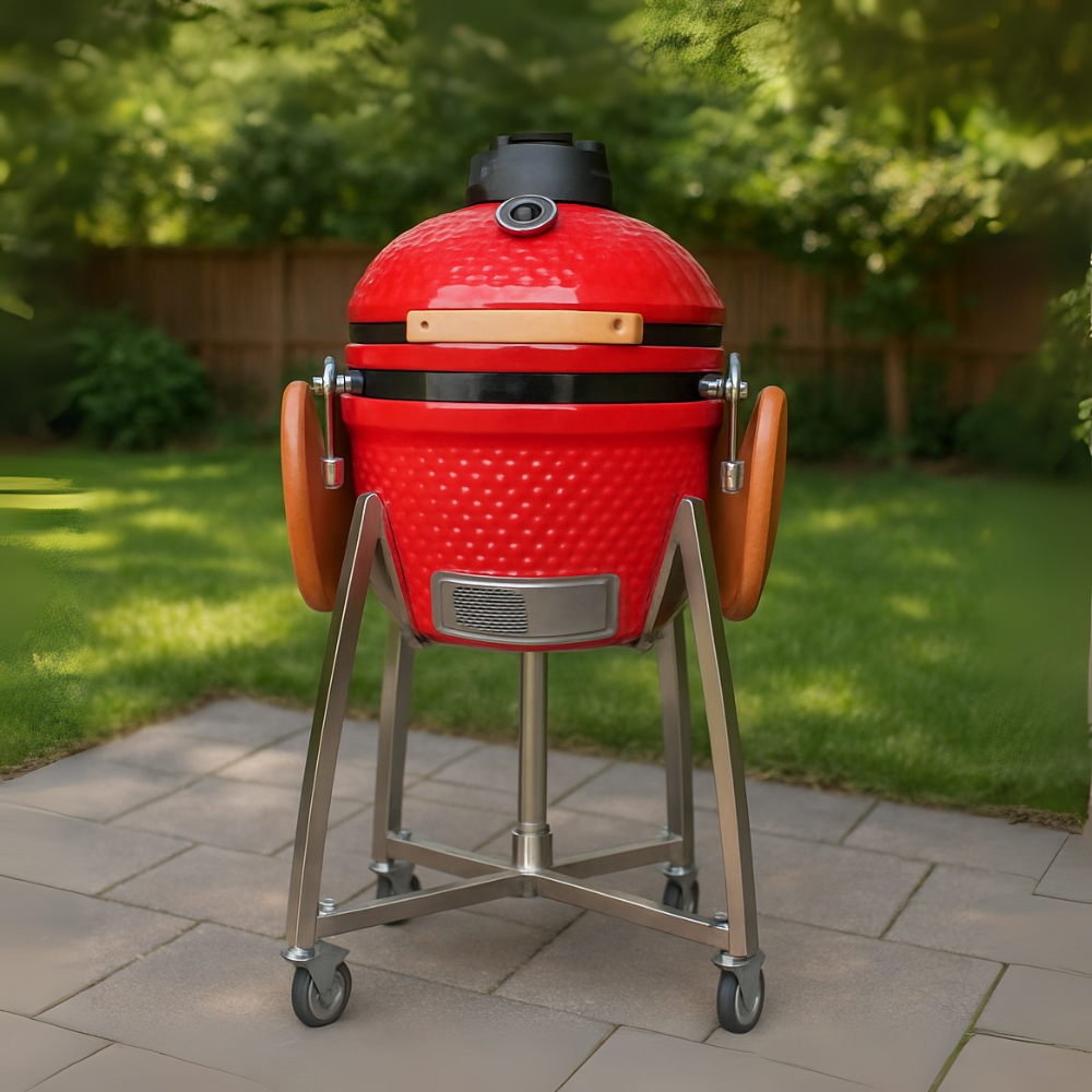 Reem Kamado Grill 16-Inch - AU16 Ceramic Charcoal BBQ Red