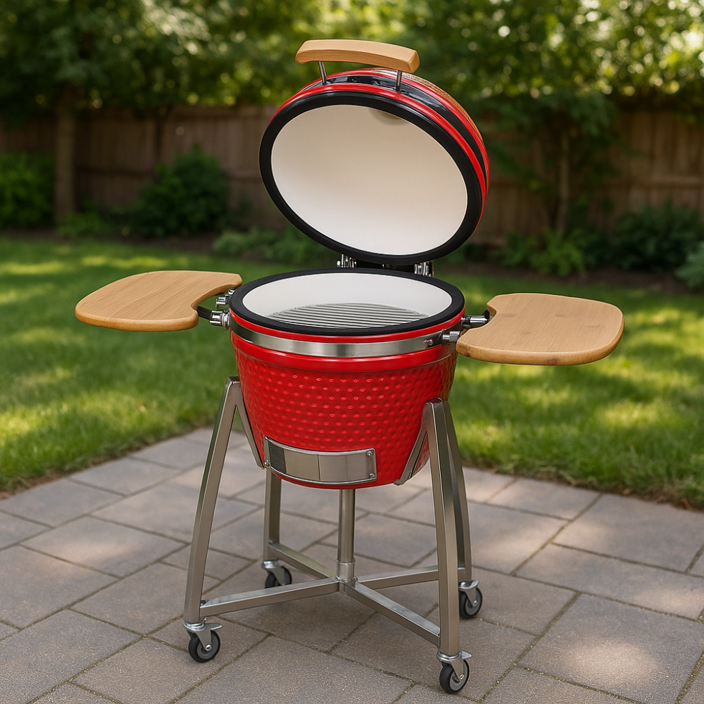 Reem Kamado Grill 16-Inch - AU16 Ceramic Charcoal BBQ Red
